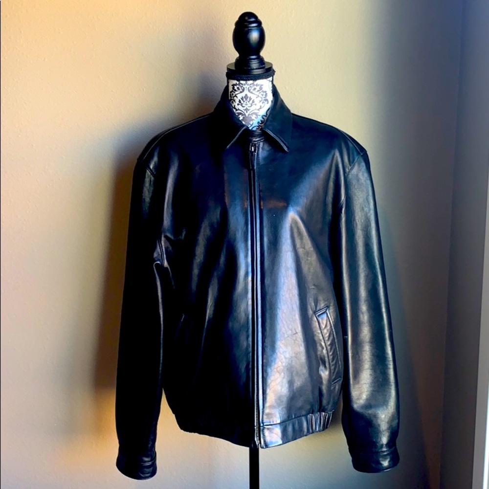 Roundtree & Yorke Black Genuine Leather Jacket